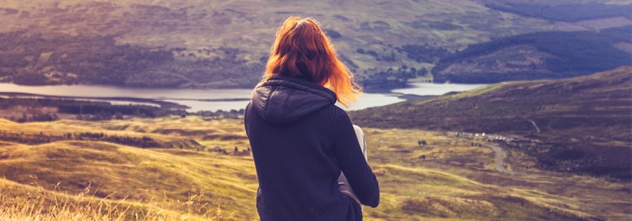 Lady Overlooking the Mountains